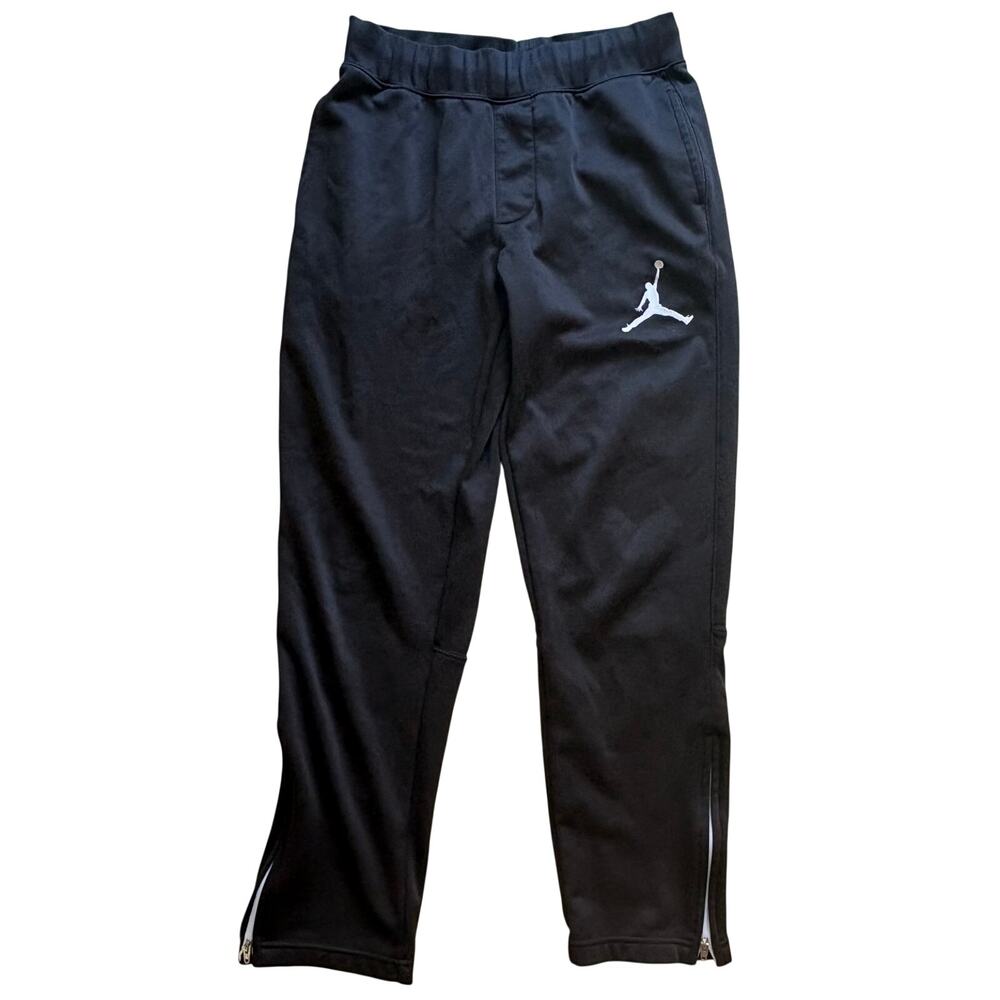 Jordan Youth Jumpman Logo Black Sweatpants Track Jogger Pants Zip Leg Boys Large